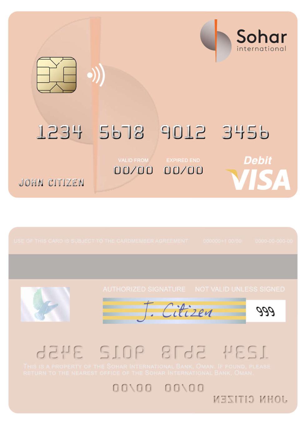 Oman Sohar International Bank visa debit card
